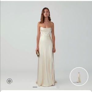 Fame and Partners MATTE CHAMPAGNE SATIN dress